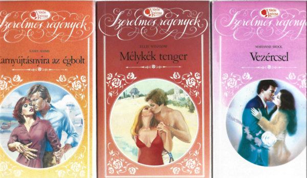 3 db Vörös Rózsa könyv, Kasey Adams: Karnyújtásnyira az égbolt, Ellie Winslow: Mélykék tenger, Marianne Shock: Vezércsel