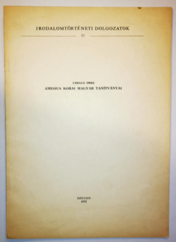 Amesius korai magyar tan�tv�nyai