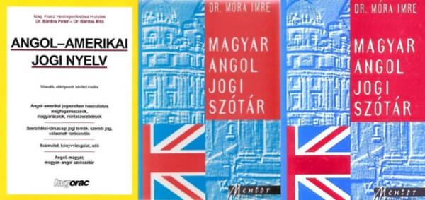 Jog angol nyelven csomag 3 db:  Angol-amerikai jogi nyelv  + Angol-magyar, magyar-angol jogi sztr I-II.