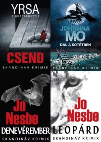 4 db skandinv krimi: Denevrember + Leoprd + Dal a sttben + Csend (a Harry Hole sorozat 1. s 8. rsze + a Freyja & Huldar sorozat 6. rsze + a Hanna Duncker sorozat 1. rsze)