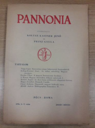 Pannonia 1936. janu�r-m�rcius / 1-3. sz�m