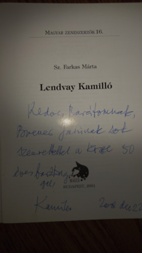 Lendvay Kamill� (Magyar zeneszerz�k 16.)
