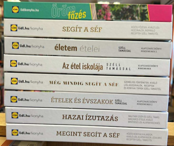 8 db Lidl szakcsknyv: rmfzs, Segt a sf, letem telei, Az tel iskolja, Mg mindig segt a sf, telek s vszakok, Hazai zutazs, Megint segt a sf