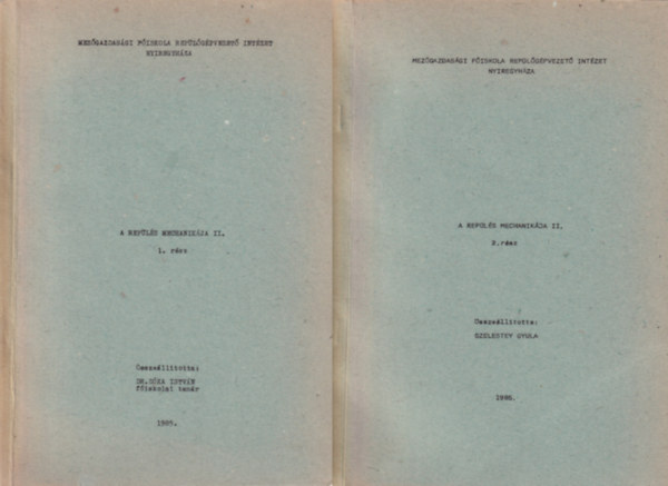 A rep�l�s mechanik�ja II. 1. �s 2. r�sz