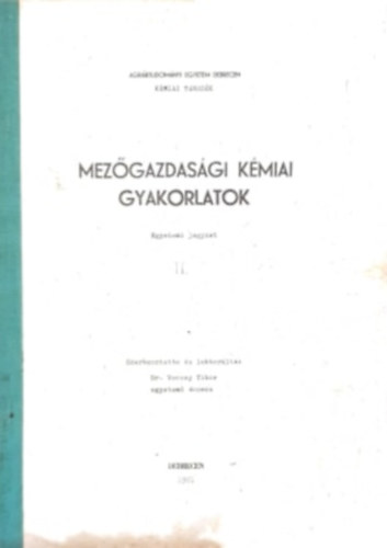 Mezgazdasgi Kmiai Gyakorlatok II.