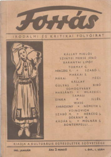 Forrs - Irodalmi s kritikai folyirat (1943 - I. vf. 1. szm)