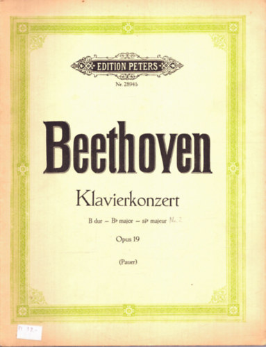 Klavierkonzert B dur Opus 19