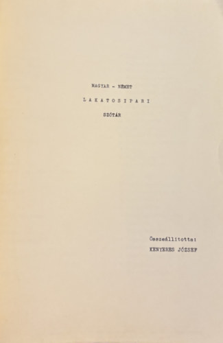 Magyar-n�met lakatosipari sz�t�r