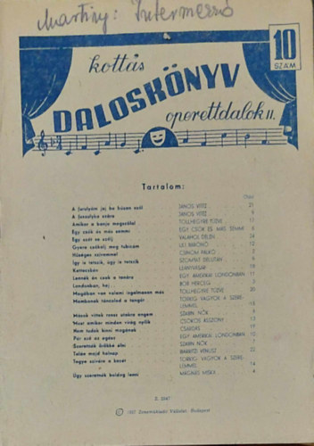 Kottás daloskönyv 10.