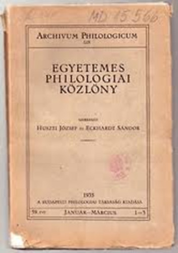 Egyetemes Philologiai Kzlny 1935. (Teljes vfolyam, ngy ktetben)