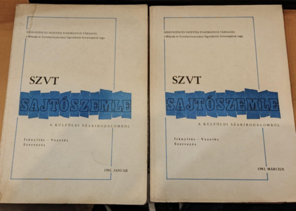 2 db Sajtszemle a klfldi szakirodalom (Irnyts - Vezets - Szervezs)(Szervezsi s Vezetsi Tudomnyos Trsasg)