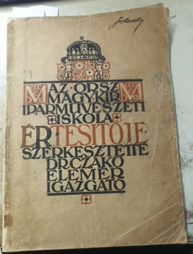 1911 Az Orszgos Magyar Kirlyi Iparmvszeti Iskola 1910-1911. vi rtestje. Szerk.: Czak Elemr. Budapest., Ptria, 24 p.+ 20 (kzte 10 sznes kptblval) t. Gazdag kpanyaggal illusztrlva. Benne Mrton Lajos (1891-1953)