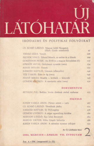 j lthatr - Irodalmi s politikai folyirat 1964 mrc.-pril.. VII. vf. 2. szm