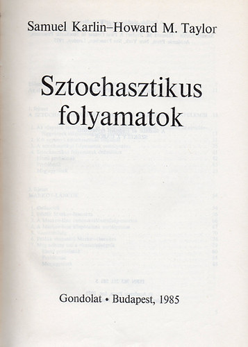 Sztochasztikus folyamatok
