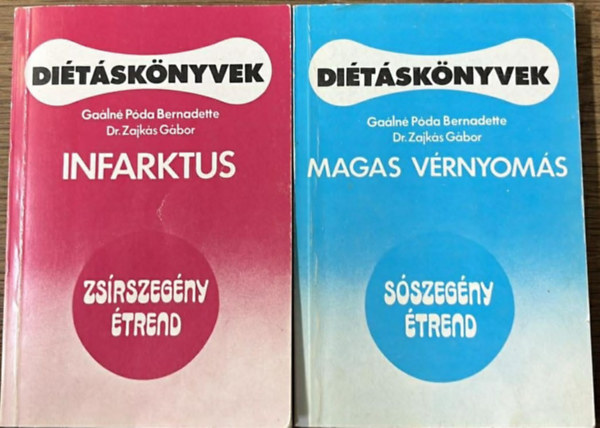 Ga�ln� P�da Bernadette, Dr. Zajk�s G�bor - 2 darab di�t�sk�nyv: Infarktus (zs�rszeg�ny �trend) - Magas v�rnyom�s (s�szeg�ny �trend)