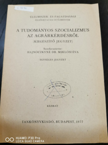 A tudomnyos szocializmus az agrrkrdsrl