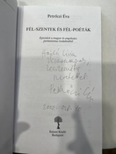 Fl-szentek s fl-potk - Epizdok a magyar s angolszsz puritanizmus irodalmbl (Rgi Magyar Knyvtr Tanulmnyok 5.)