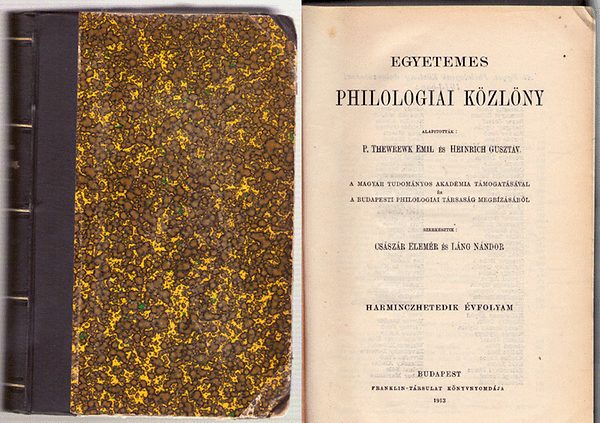 Egyetemes Philologiai Kzlny 1913 - 37.