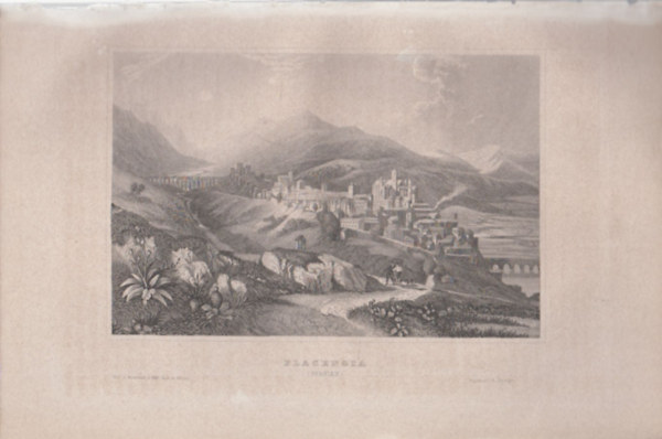 Placengia - Spanien ( Plasencia - Spanyolorszg, Eurpa) (16x23,5 cm mret eredeti aclmetszet, 1856-bl)