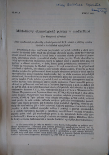 Mikloiovy etymologick pokusy v maartin