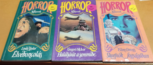 3 db Horror knyvek: lveboncols + Halljrat a semmibe + Skorpik fogsgban
