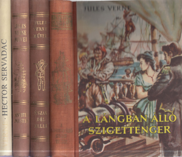 4 db. Verne reg�ny: A l�ngban �ll� szigettenger + �szak d�l ellen + Antifer mester csod�latos kalandjai + Hector Servadac
