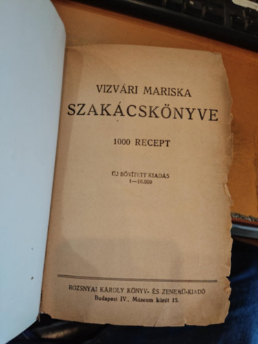 Vizvri Mariska szakcsknyve