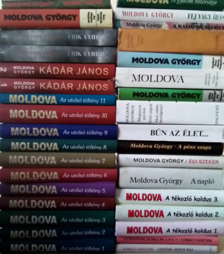 Moldova Gyrgy knyvcsomag (34db) Kdr Jnos I-II., Az utols tltny I-XI., A gyvk btorsga, Fej vagy rs, Keser cukor, Kalzok szeretje, Gzlmpk alatt, rik a vihar I-II.