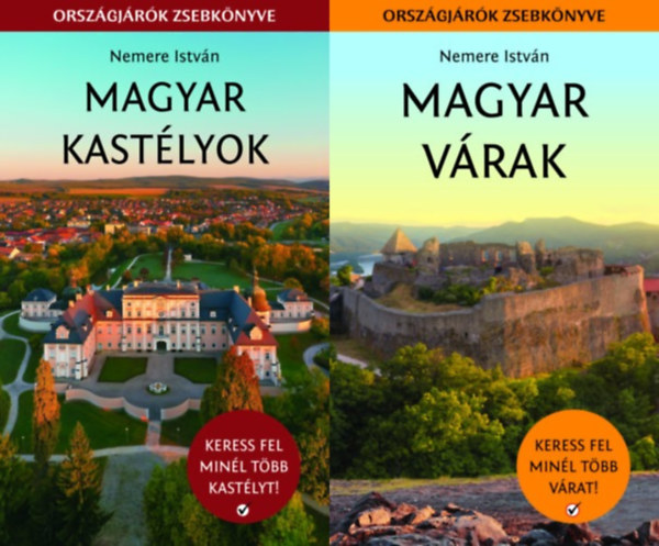2 db k�nyv az orsz�gj�r�k zsebk�nyve sorozatb�l: Magyar v�rak - Keress fel min�l t�bb v�rat! + Magyar kast�lyok - Keress fel min�l t�bb kast�lyt!