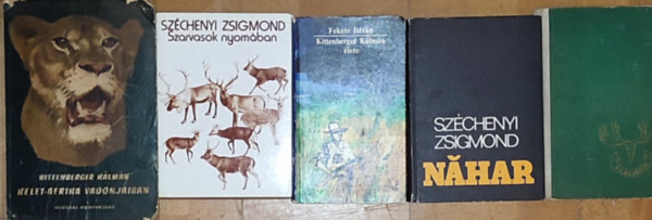 5db vadszattal kapcsolatos m - Kittenberger Klmn-Kelet-Afrika vadonjaiban, Szchenyi Zsigmond-Szarvasok nyomban, Nahar, Alaszkban vadsztam, Fekete Istvn-Kittenberger Klmn lete