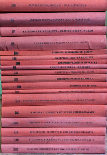 Euripid�sz, Artemidorus Daldianus, Aristides Quintilianus Euklid�sz - Bibliotheca Teubneriana - 11. k�nyvcsomag (18 k�tet) (g�r�g-latin nyelven)