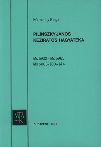 Pilinszky Jnos kziratos hagyatka