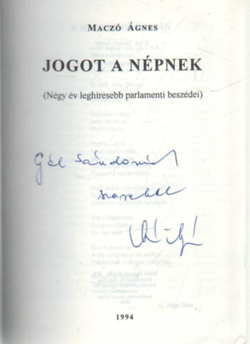 Jogot a n�pnek - dedik�lt