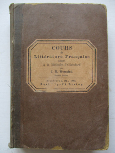 Cours de Litt�rature Francaise