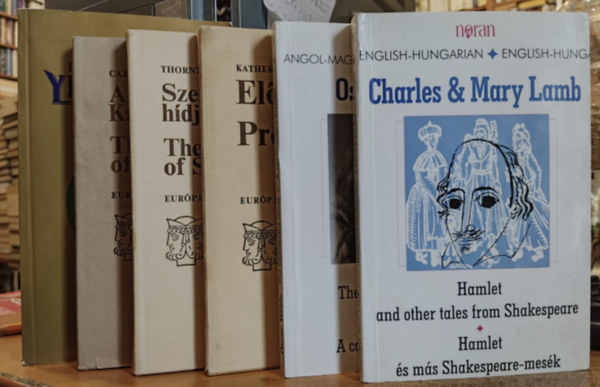 6 db Angol-magyar nyelv ktet: Hamlet s ms Shakespeare-mesk; A canterville-i ksrtet; Eljtk; Szent Lajos kirly hdja; A Szomor Kvhz balladja; Yesterday