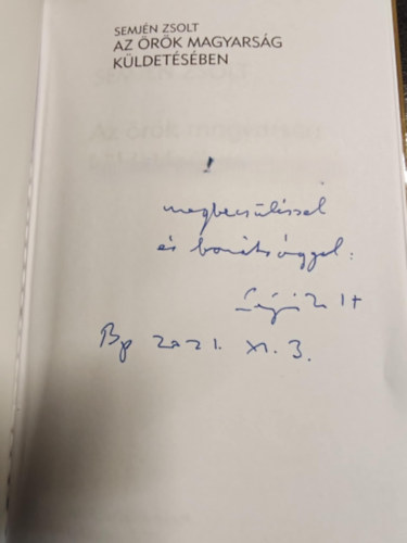 Az �r�k magyars�g k�ldet�s�ben.