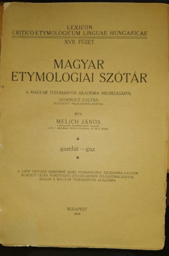 Magyar etymologiai sztr XVII. (MTA)