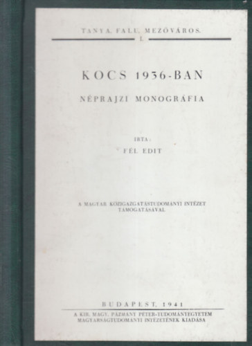 Kocs 1936-ban (nprajzi monogrfia)