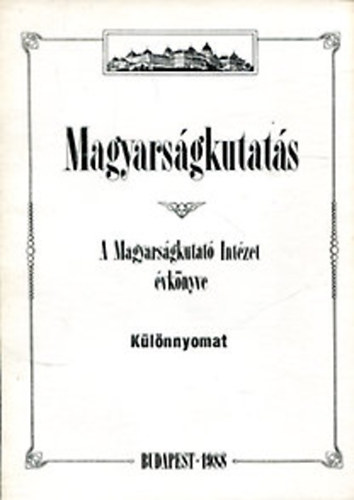 Magyarsgkutats - A Magyarsgkutat Intzet vknyve