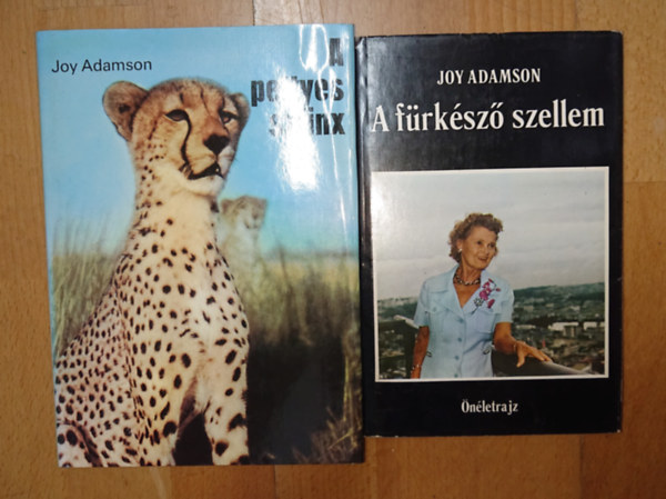 2 k�nyv Joy Adamsont�l: A f�rk�sz� szellem (�n�letraajz) + A pettyes szfinx