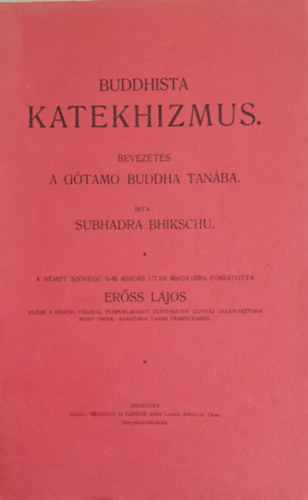 Buddhista katekhizmus - Bevezets a Gtomo Buddha tanba - 1906.