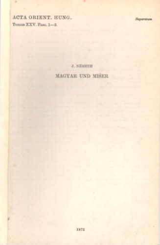 Magyar und Miser - klnlenyomat