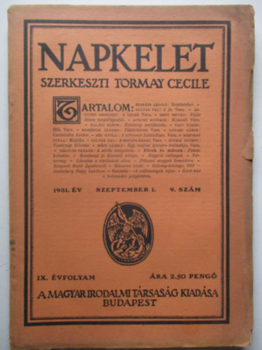 Napkelet 1931. szeptember 1. 9. szm