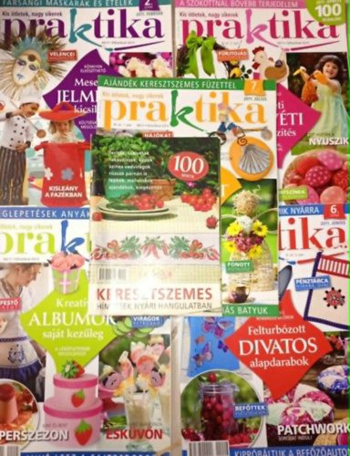 5 db. Praktika Magazin - 2011.febr. - 2. sz�m, 2011.�pr. 4. sz�m, 2011.m�j. 5. sz�m, 2011.j�n. 6. sz�m, 2011.j�l. 7. sz�m  (szab�s-varr�s-k�t�s-hobby-lak�sdivat-k�zimunka)