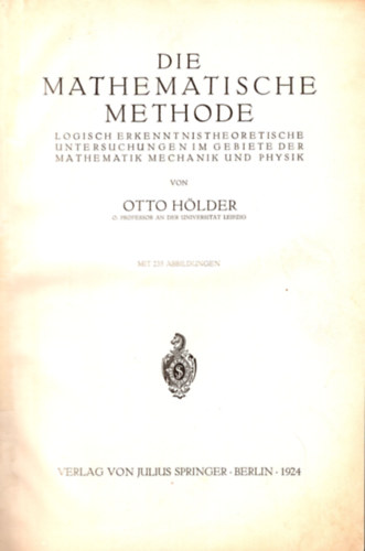 Die mathematische methode- nmet matematika, fizika