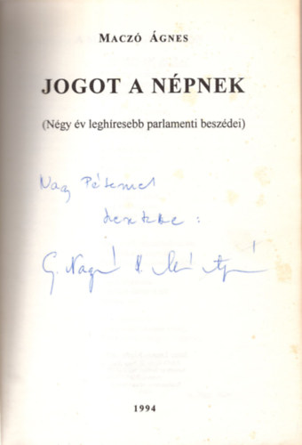 Jogot a n�pnek - dedik�lt