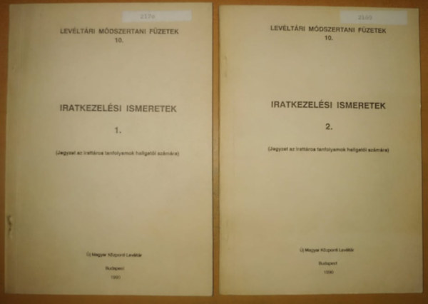 Iratkezelsi ismeretek 1.-2. (Jegyzet az irattros tanfolyamok hallgati szmra)