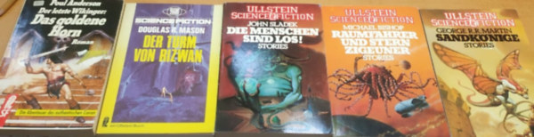 5 db Ullstein sci-fi: Das goldene Horn (31151); Der Turm von Rizwan (3502); Die Menschen sind los! (31068); Raumfahrer und Sternzigeuner stories (31063); Sandknige