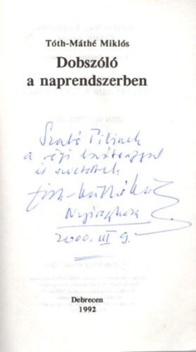Dobszl a naprendszerben - Tth Mth Mikls szatirikus rsai -  dediklt