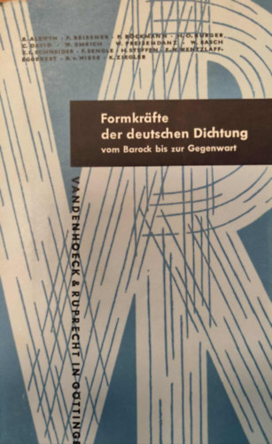Formkrafte der deutschen Dichtung vom Barock bis zur Gegenwart